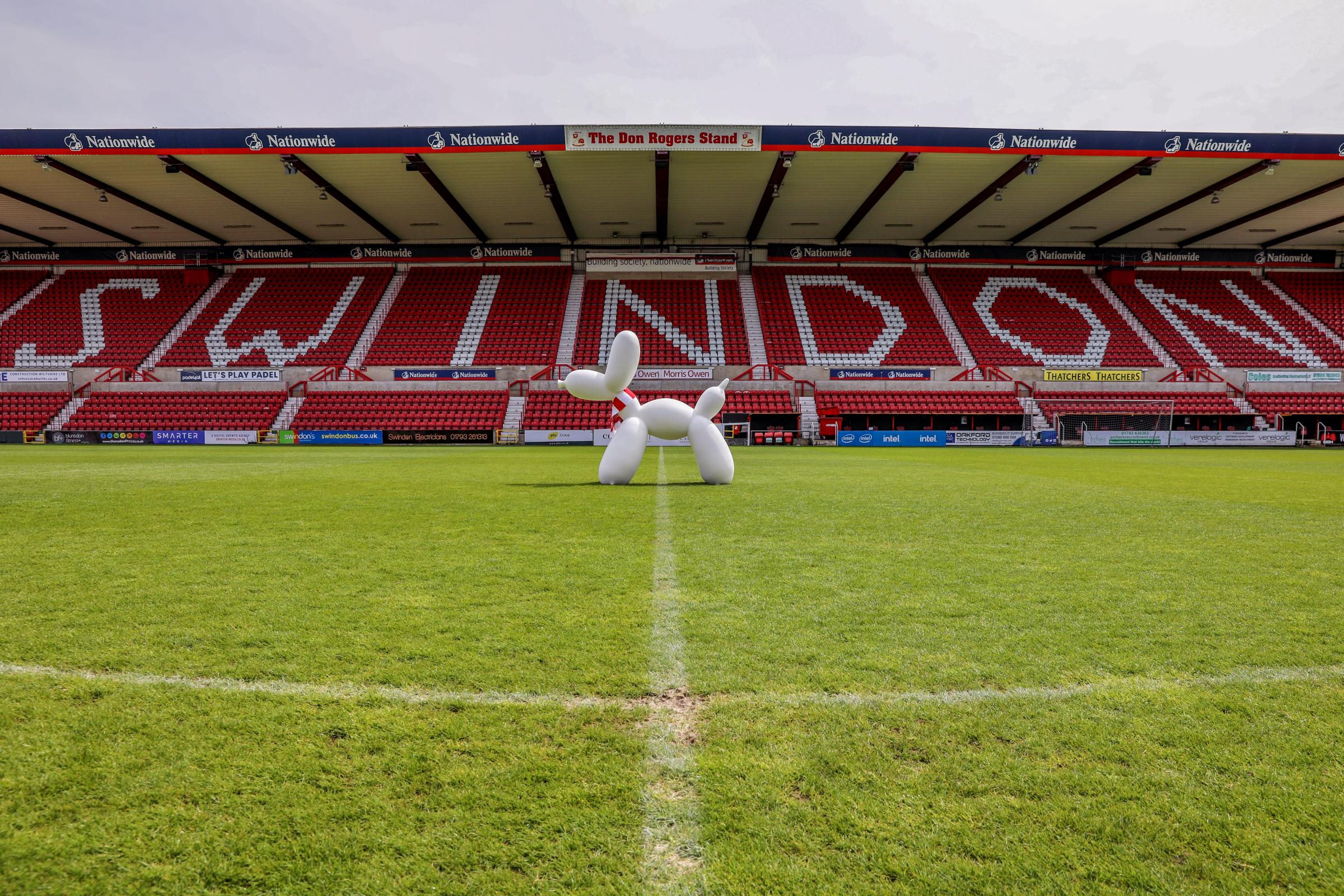 An unpainted Swindog sculpture at the County Ground. Picture: SIMON WARD PHOTOGRAPHY