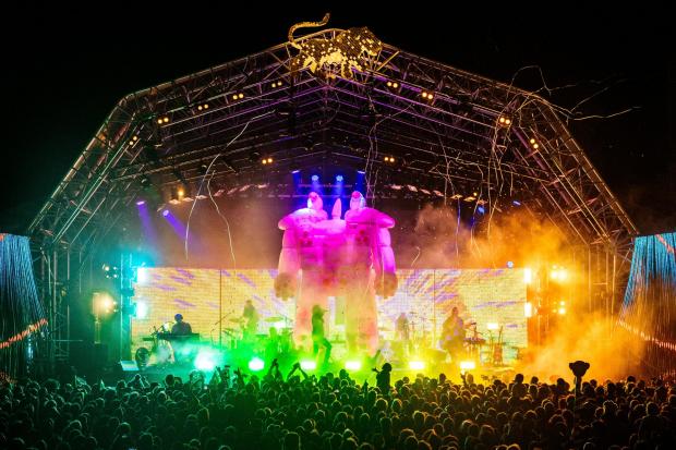 Swindon Advertiser: Saturday headliners The Flaming Lips with a giant inflatable robot