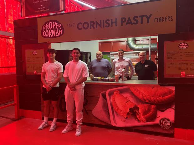 Swindon Advertiser: Swindon Town CEO Rob Angus with the Proper Cornish kiosk team