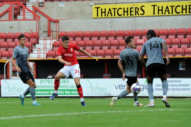Swindon Town striker Jacob Wakeling has scored the club's only competitive goal this season			     Photo: Rob Noyes