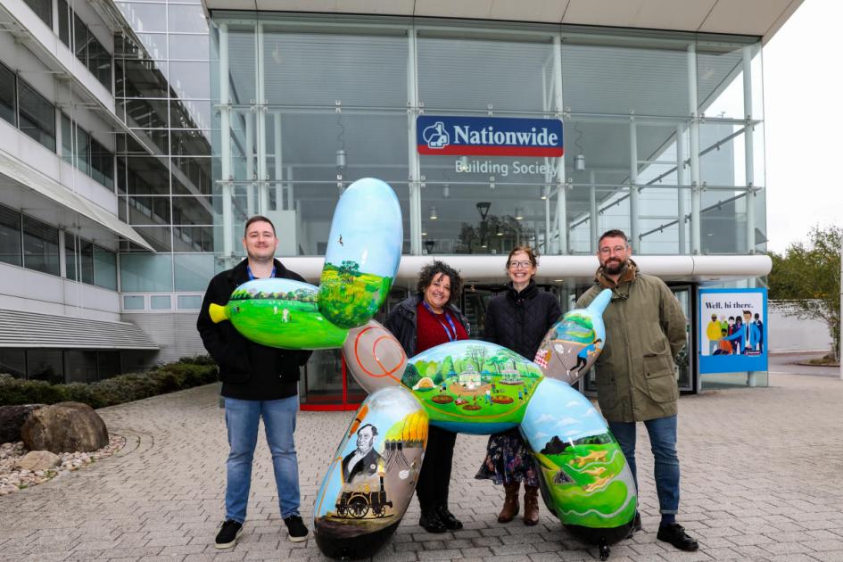 Swindon dog sculpture art trail sponsored by Nationwide and Intel