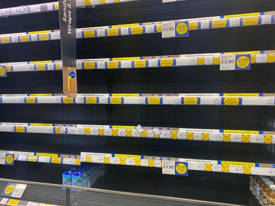 With empty shelves after power cut