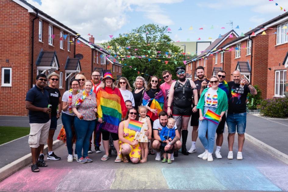 Neighbours prepare for annual 80-metre Pride march in housing estate