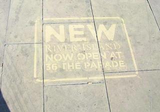 One of River Island's illegal pavement advertisements