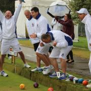 Royal Wootton Bassett celebrate their victory in the National Club Fours final. PICTURE: Allen Simms