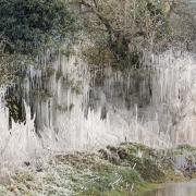 Nature created this stunning roadside ice sculpture photographed by Steve Bessent