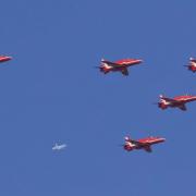 Andy Hicks had a good view of the Reds as they flew over the town