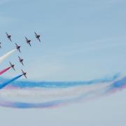 The Red Arrows will fly over parts of Wiltshire today.