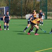 Swindon Ladies Hockey in action against Exeter Uni seconds in the West Clubs Women's Hockey League Premier Division