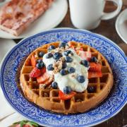 Waffles and fruit for Brunch. Credit: Canva