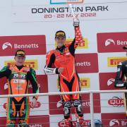 Max Cook stands on the top step of the podium at Donington Park following his round-three victory                   Photo: Camipix Photography