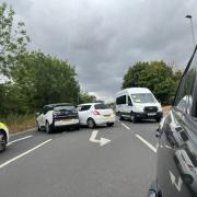 Two vehicles crash on busy road close to popular festival