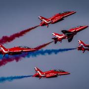 When the Red Arrows will fly over Wiltshire today