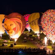 Hot air balloons taking part in a night glow.		   Picture: Longleat