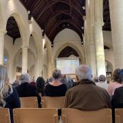 A service at St Michael’s Church in Highworth watches King Charles III’s first public address.