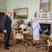 Former Prime Minister Boris Johnson with the Queen