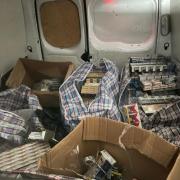 Illegal tobacco found in a van during raids in March