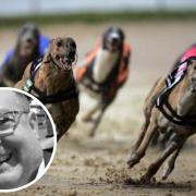 Former Swindon and Oxford racing manager Kiaran O'Brien (inset) and racing greyhounds