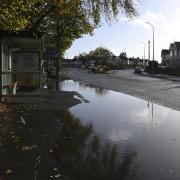 Flood alerts: Some of the effects on Marlborough Road on Wednesday.