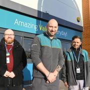 Managers Jonathan Roberts (left), Dan Green (centre), and David Hennigan (right) have managed to get the store ready for opening after just five days of fitting.