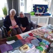 Knitter Vera Benney with her daughter Anne