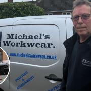 Michael Titcombe owns Michael's Workwear and has been left devastated after a car crashed into his shop.