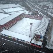 The County Ground looked a winter wonderland. Photo: Chris Lambourne