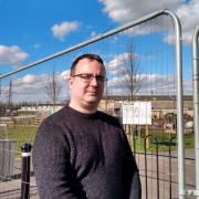 Councillor Dan Adams at the Abbey Stadium Linear Park