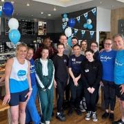 Charlotte and Nick with the team at Boswell’s café in Didcot.