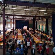 Votes for this year's Swindon local elections are counted in the Steam Museum
