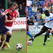 Either Carlisle United (left) or Stockport County (right) will triumph in the League Two play-off final at Wembley