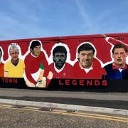 The new painted mural features Swindon Town legends from different eras.