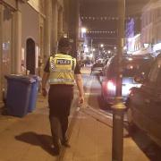 An officer from Wiltshire Police patrolling Swindon's nightlife scene