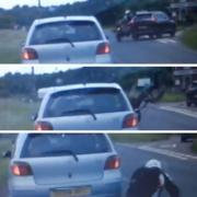 Dashcam footage of a crash outside the Freke Arms
