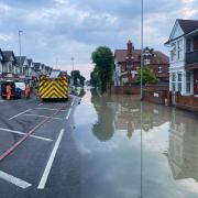 Residents on County Road were trapped by flooding after a water main burst on Sunday morning.