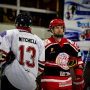 Swindon Wildcats Russ Cowley in action during the 2022-23 NIHL season