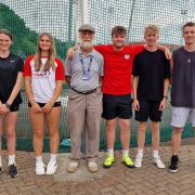 Swindon Harriers' young throwers (left to right): Lucy Bull, Holly Scott, Alan Brown, Billy Dickinson, Archie Kinnear, and Sam Innes