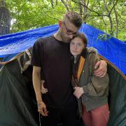 Bradley Smith and Bethany Prince have been living in the tent while waiting for accommodation.
