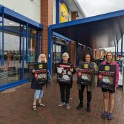 Members of The Humane League UK were protesting outside Swindon's Garrard Way Lidl on Saturday.