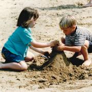 Kay Mariner from Wroughton and Joe Kitchin of Cheney Manor in the Coate Water sand pit in July 1994