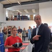 Prince William, the Prince of Wales, on a visit