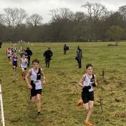 Eventual county champion Finley Byrne leads clubmate James Mayneord in the under 13 boys’ race