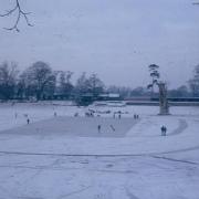 Swindonians enjoy playing on Coate Water’s frozen lake in the winter of 1963. Picture: Swindon Libraries Local Studies.