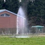 Jet of water spotted by pumping station