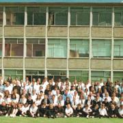 Everyone at Oakfield School on its final day in July 2000. Picture: Sam Frost