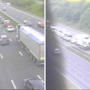M4 van fire closes lanes and causes stationary traffic