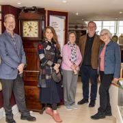 Whit and Kim Hanks in the Athelstan Museum with volunteers Susan Mockler, vice-chair of trustees, Tony McAleavey and Sharon Nolan, chair of the museum trustees