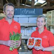 Lotmead Farm farm manager David Baird and shop manager Mandy Day in the refurbished farm shop and cafe