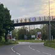 A 'Clem Out' banner on the White Hart roundabout