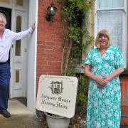 Keith and Mary Trowbridge outside Ashgrove House in May 2024